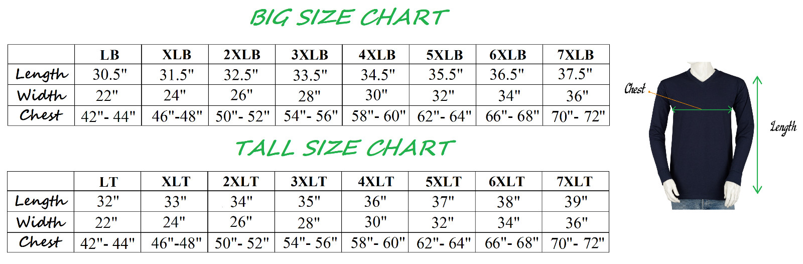 Styllion Big and Tall Mens Shirts - V Neck Long Sleeve - Heavy Weight - VLS gallery