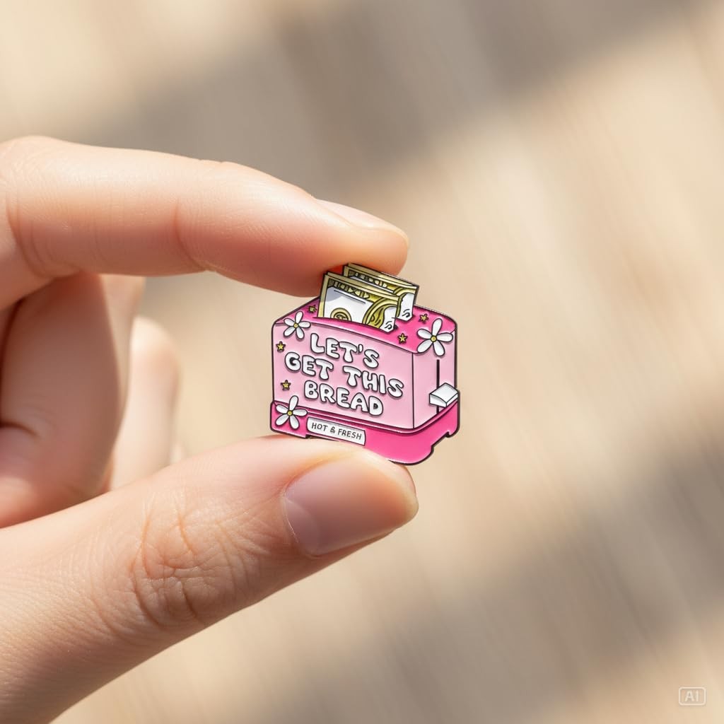Funny Money Toaster Pin - Sarcastic Inspirational Enamel Pins Brooch for Back... gallery