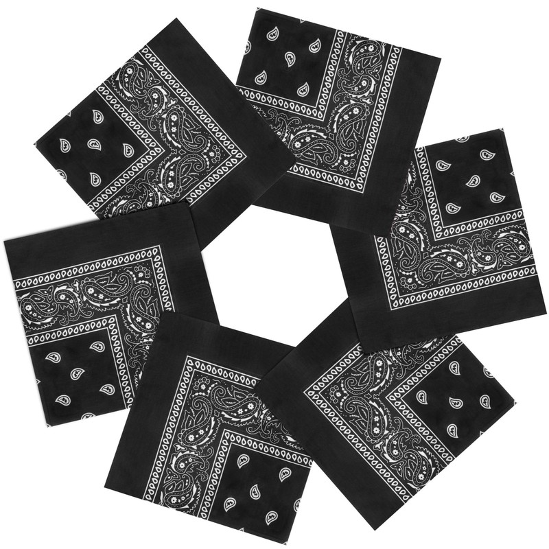 Large Bandana Headband Handkerchief Women Men Cowboy Scarf Durag Pack