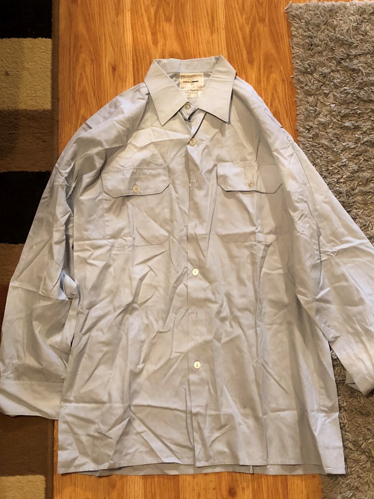 ERTL GMBH & C0 KG BLUE LONG SLEEVE GR40 WEST GERMANY POST WW II UNIFORM SHIRT !