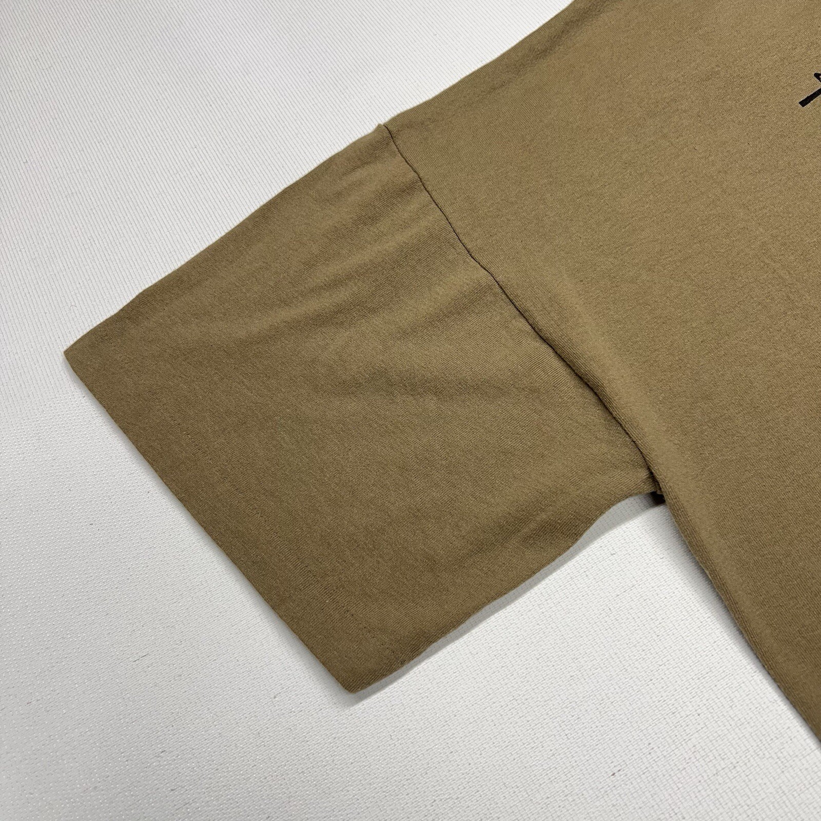 VTG Surplus Tee Shirt Mens Large Brown Military Gear Gun Flag Single Stitch USA gallery