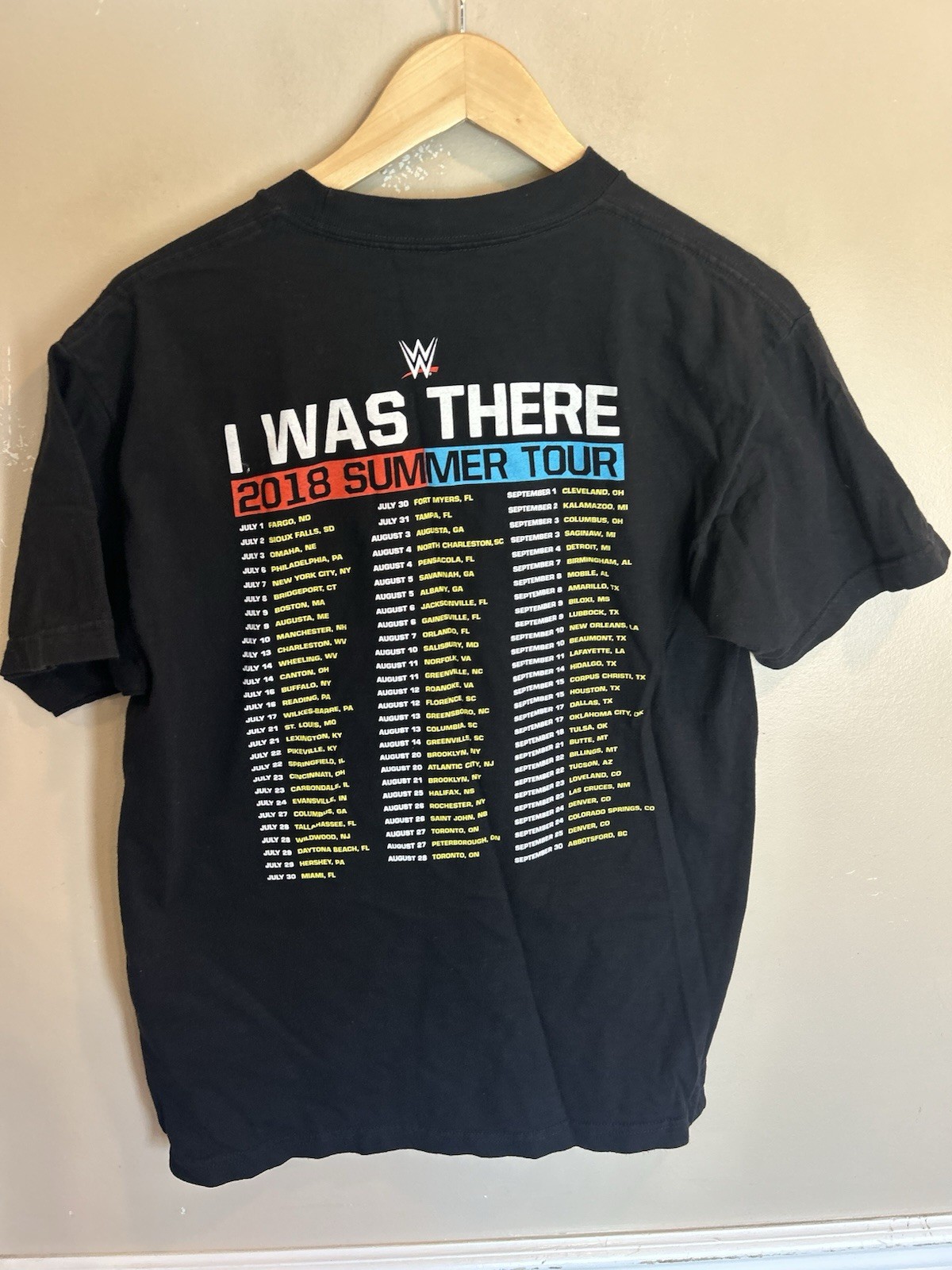 WWE Live Summer Tour 2018 Graphic Tee Black Medium gallery
