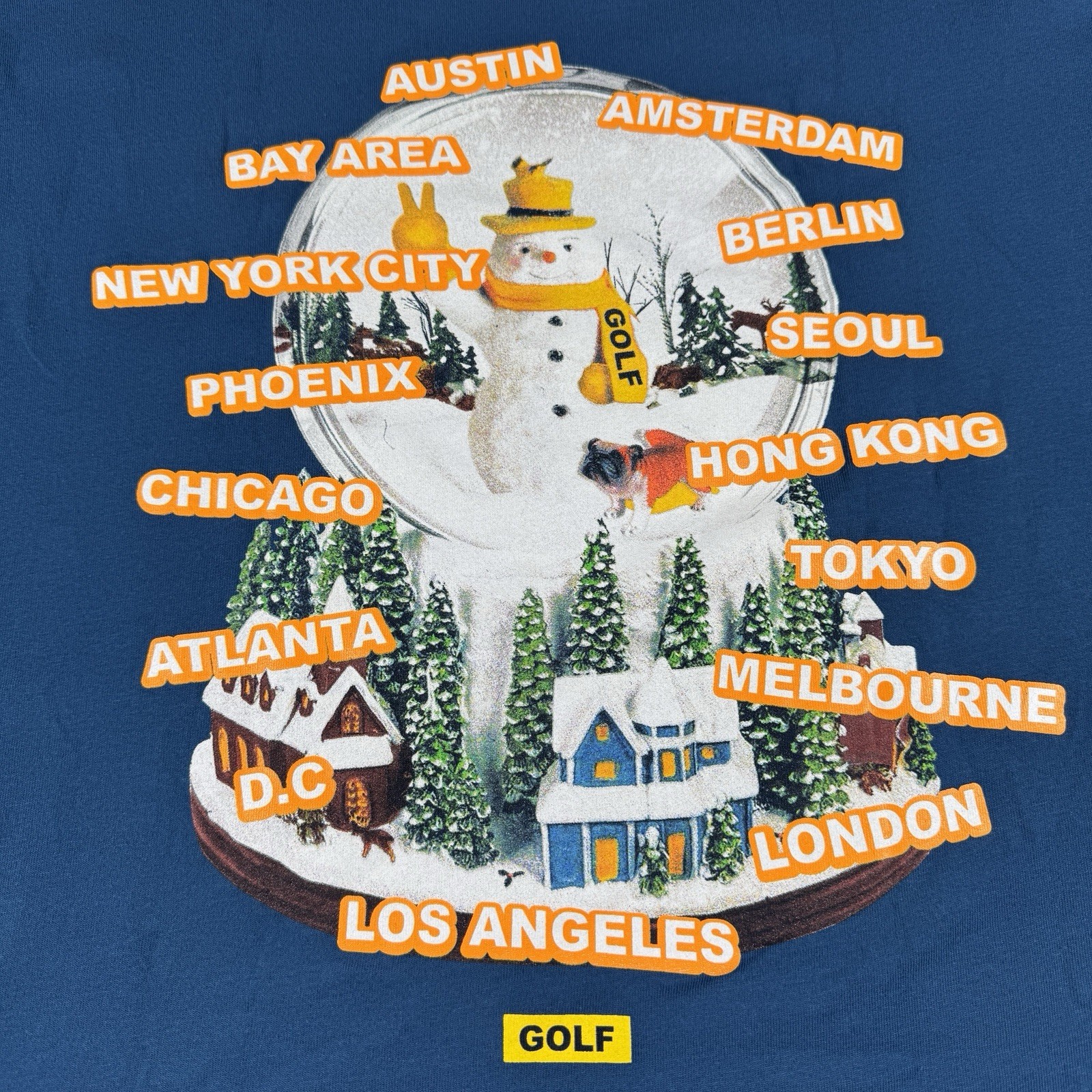 Golf Wang Snowglobe T-Shirt XL Blue Tyler The Creator Holiday Rare World Tour gallery