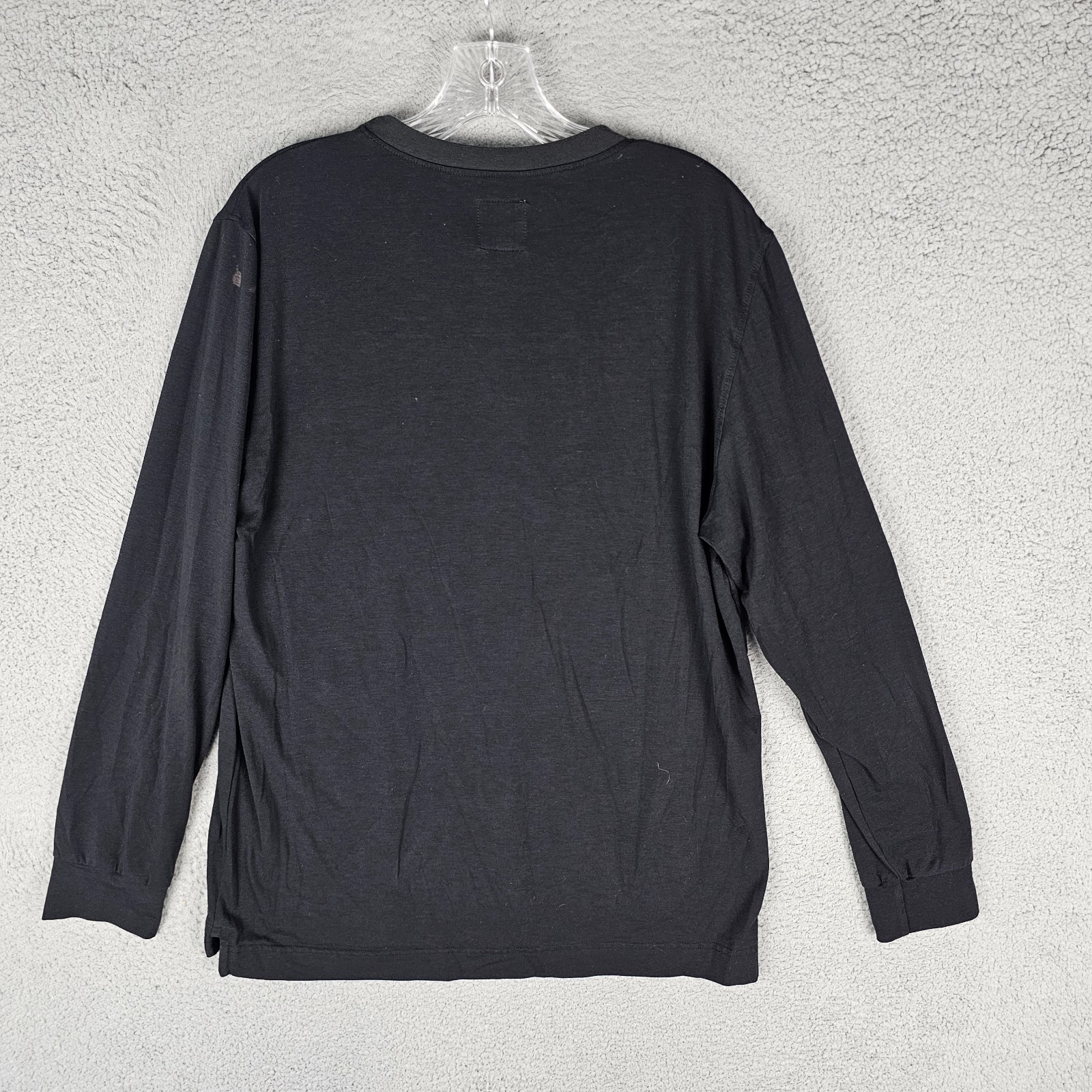 Leisure Lab Pullover T-Shirt Mens 3 Black Stretch Long Sleeve Round Neck Slit gallery