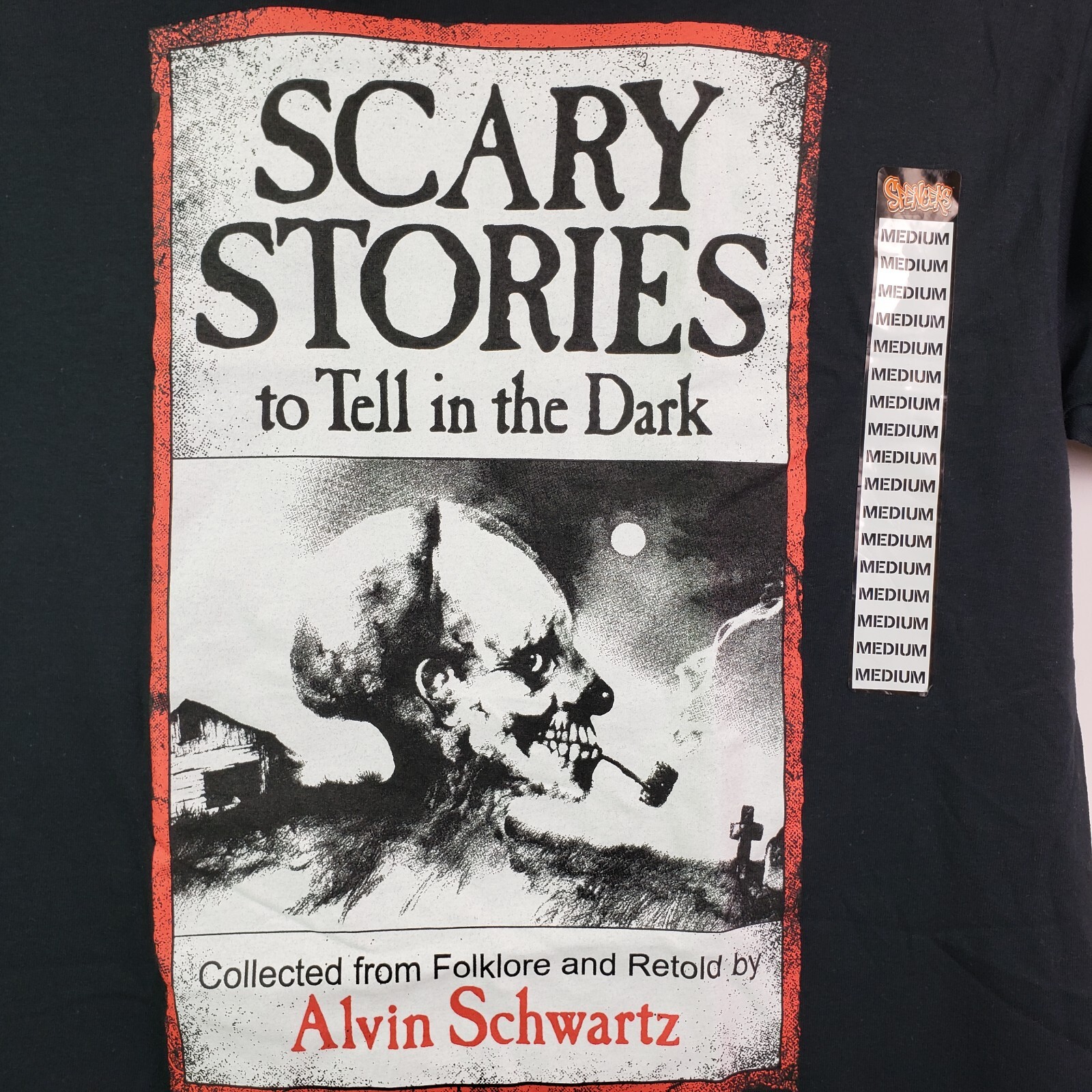 Spencers Scary Stories Adult Size M Black Halloween Short Sleeve Graphic T-Shirt gallery