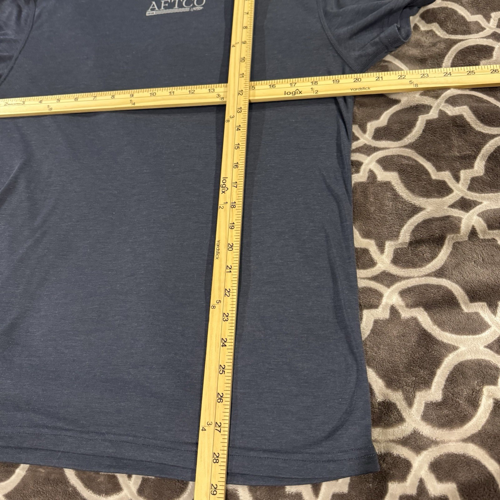 AFTCO Unisex Gray Short Sleeve T-shirt Size Medium Fishing Tackle Any Fish/Water gallery