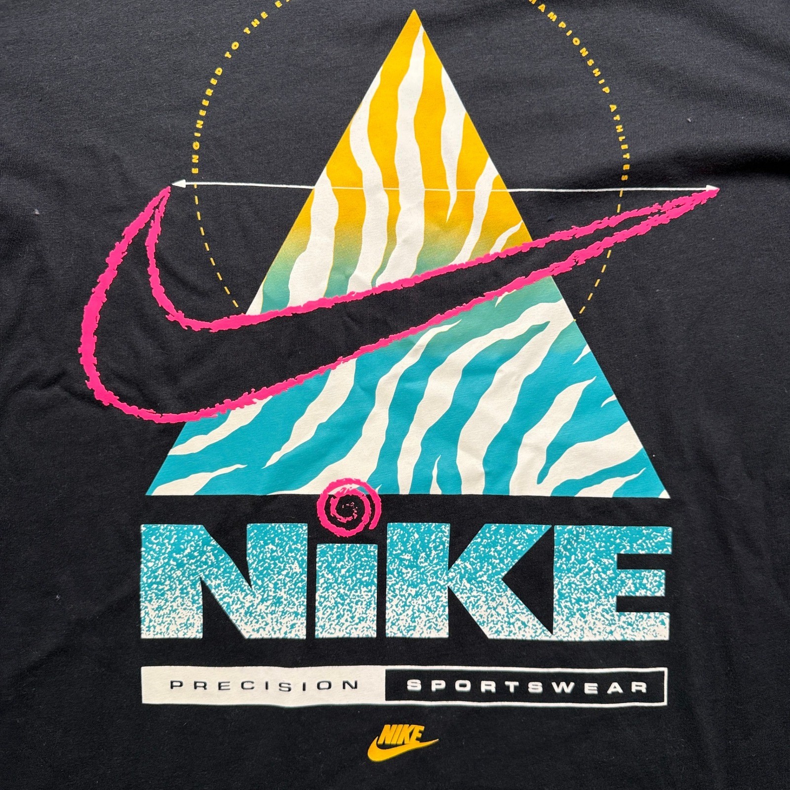 Nike Graphic Tee Mens Medium Tall Black 90s Retro Precision HV9149-010 gallery