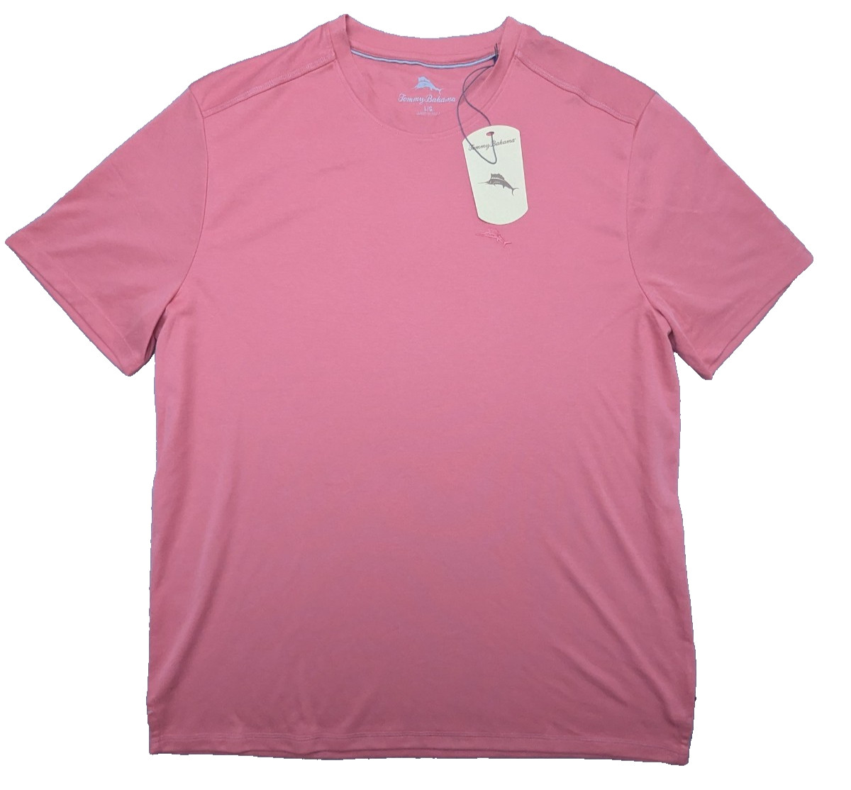 Tommy Bahama T-Shirt Mens Large Pink Performance Wicking UPF30 Beach Poly SS gallery