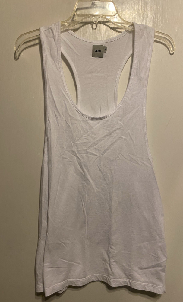 ASOS Men’s Racerback tank top deep cut arm openings White Size Medium NWOT