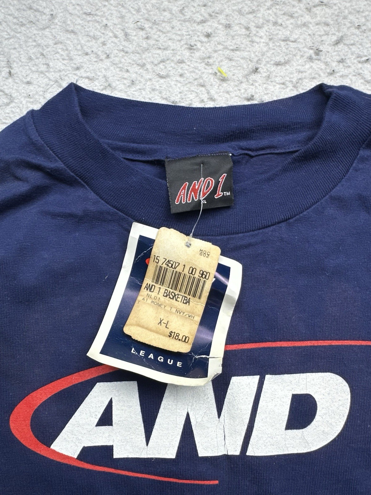 Vintage Men’s NWT AND-1 Trash Task Graphic Print Shirt 90s XL USA Made Blue gallery