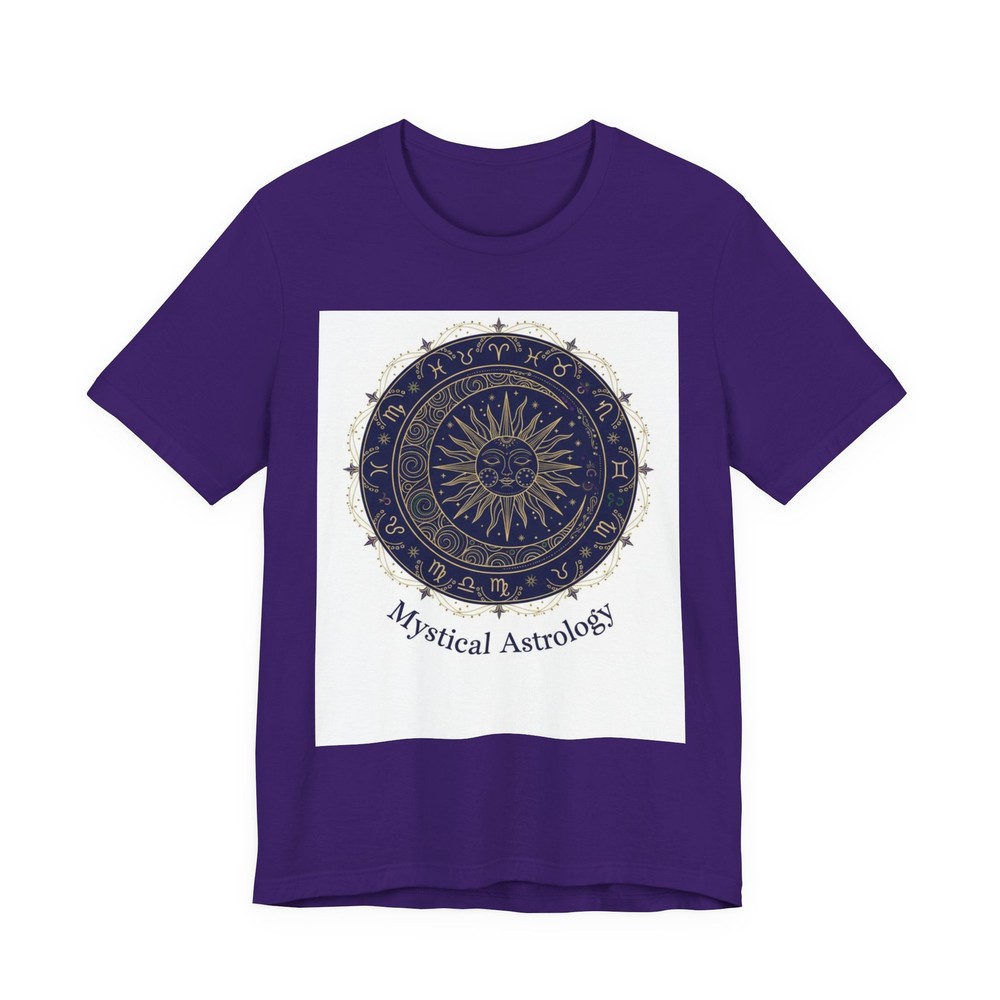 Mystical Astrology Zodiac Wheel Tee | Celestial Sun Moon Shirt
