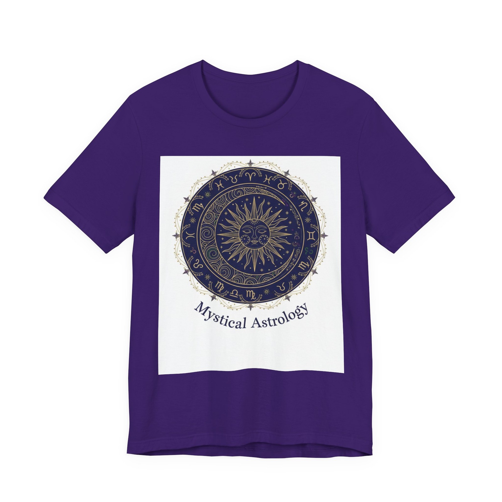 Mystical Astrology Zodiac Wheel Tee | Celestial Sun Moon Shirt