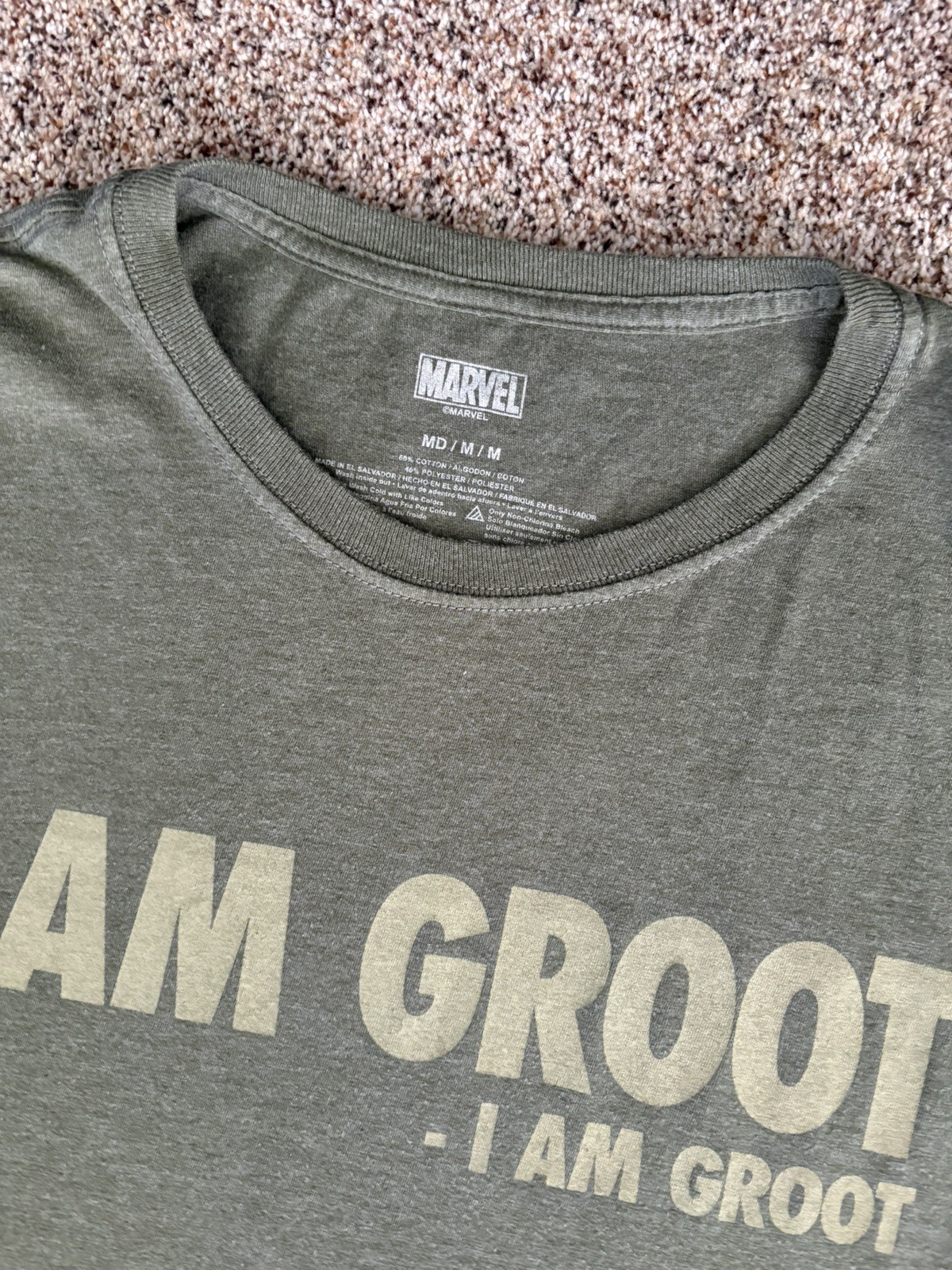 Marvel I Am Groot Unisex Olive Green Guardians Galaxy MCU Graphic T-Shirt, med gallery