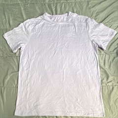 White Polyester Elastane Graphic Mountain Crew Neck Short Sleeve T-Shirt L A1