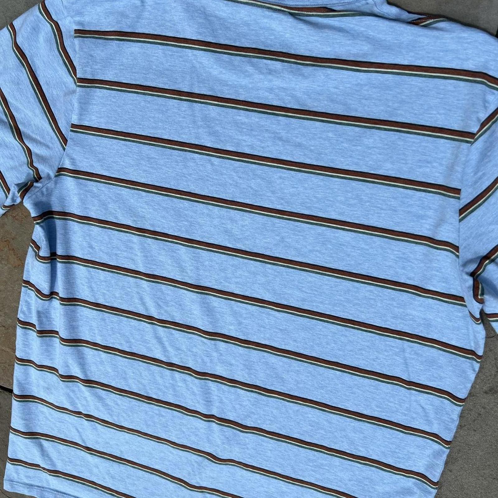 Light Blue Heather Varied Stripe Pima Cotton T-shirt gallery