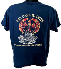 USS Carl M. Levin (DDG-120) “Tenacious in The Fight” U.S Navy Military T-Shirt L