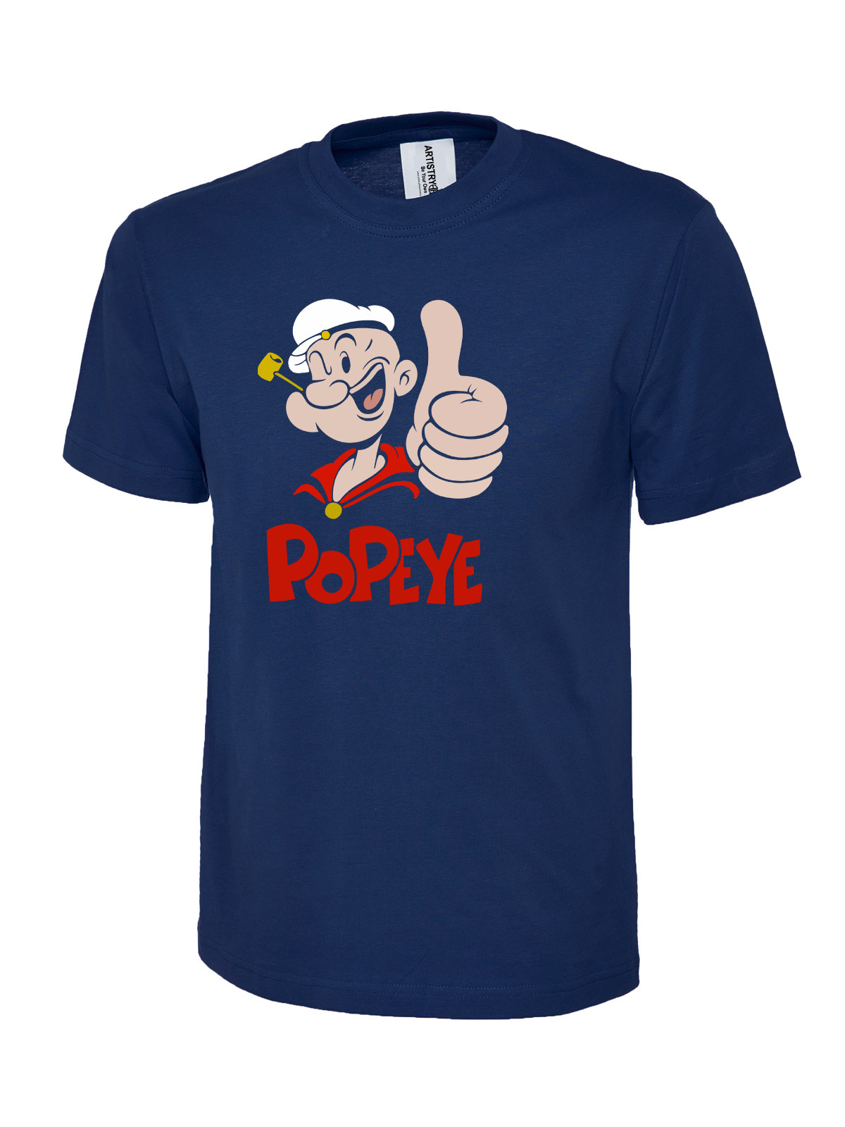 Men's Popeye Sailor Man Graphic T Shirt Thumbs Up Cartoon 100% Cotton Tee Top gallery
