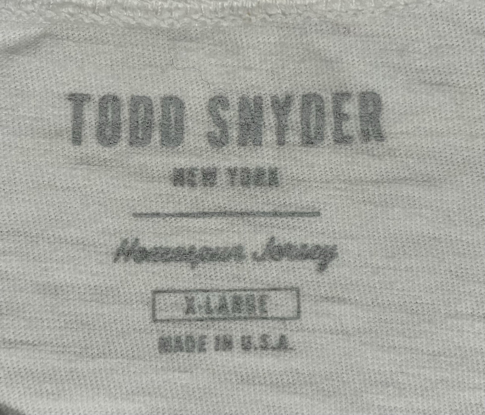 Todd Snyder New York Homespun Jersey Mens XL T Shirt White Pocket Short Sleeve gallery