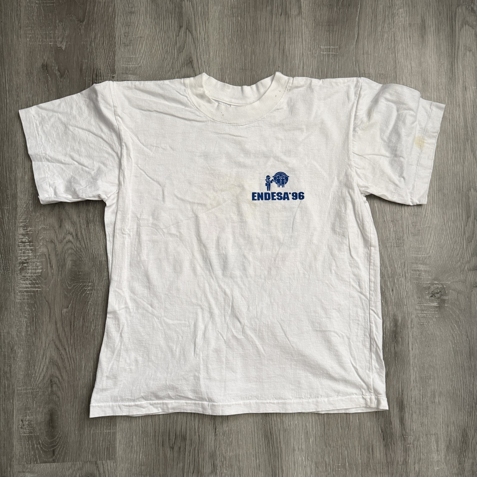 Vintage Sandria ENDESA 96 Shirt Mens Medium White Dominican Republic 90s Tee gallery