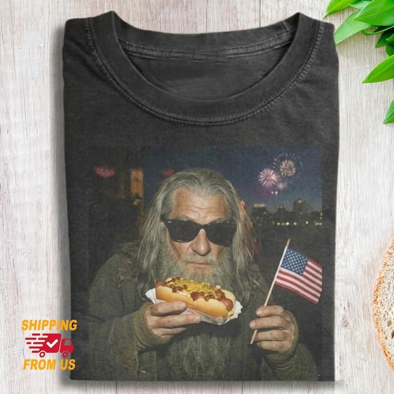 Gandalf Wizard Hotdog Shirt, Lotr Gandalf Tshirt, Cool Wizard Tee Shirt