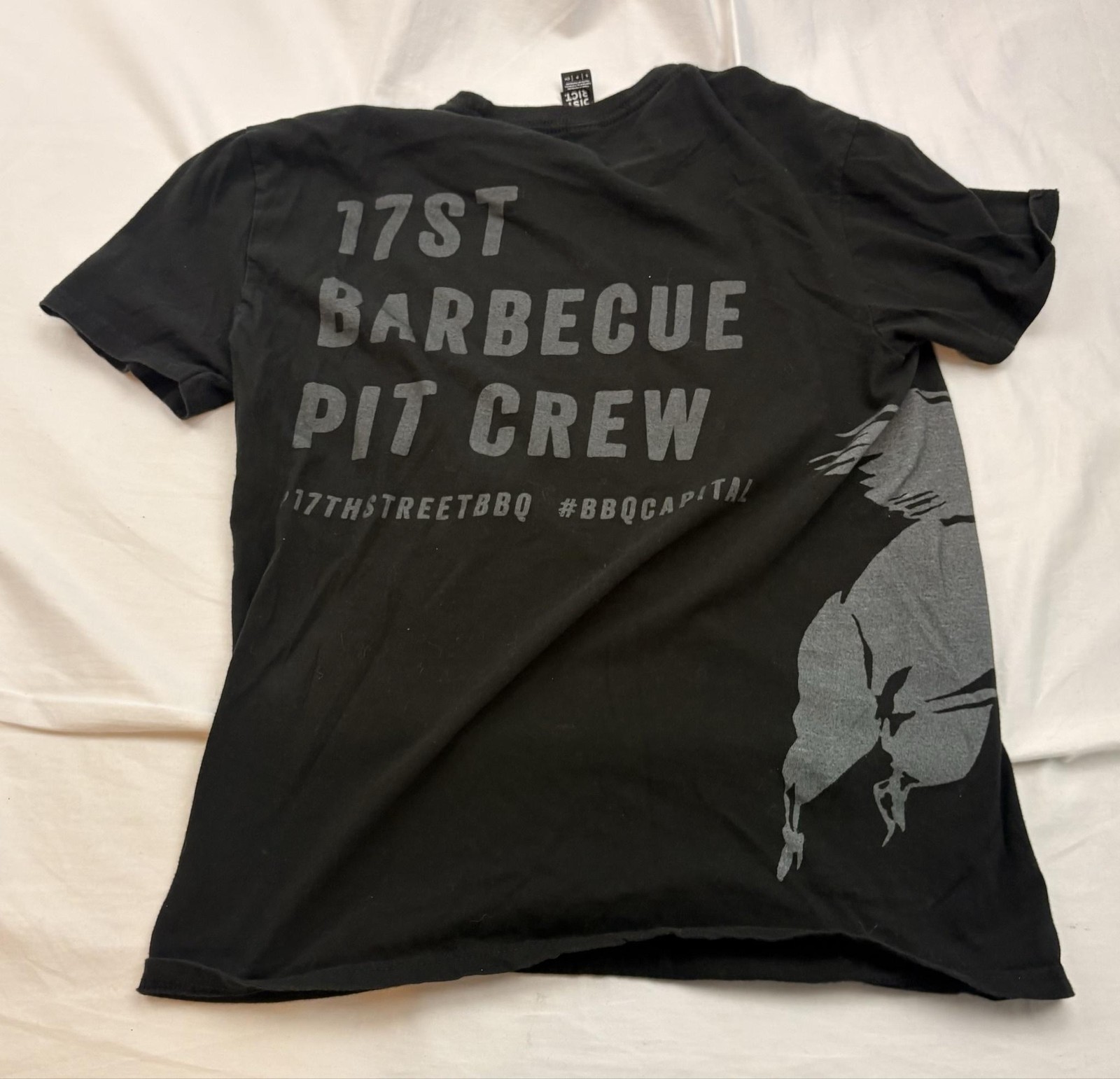 17th St BBQ Eat Local Shirt Mens Small Black Graphic Tee T-Shirt District gallery