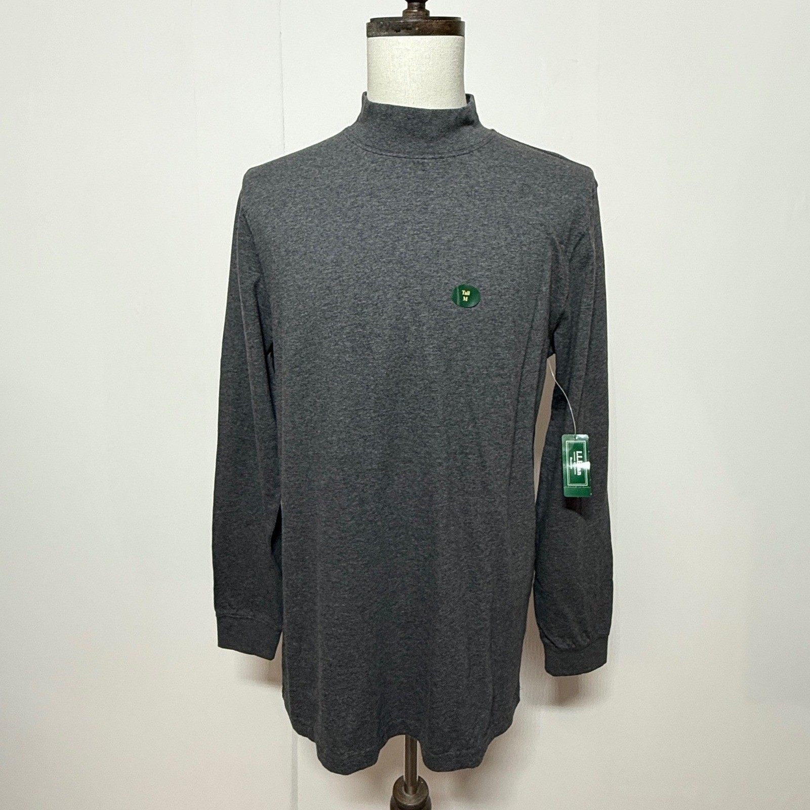 L.L. Bean Shirt Men Medium Tall Gray Long Sleeve Unshrinkable Mock Neck NEW gallery