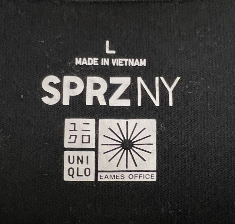 SPRZ NY X Eames Office Size Large Black Cotton All Over Graphic SS Crew Neck Tee gallery