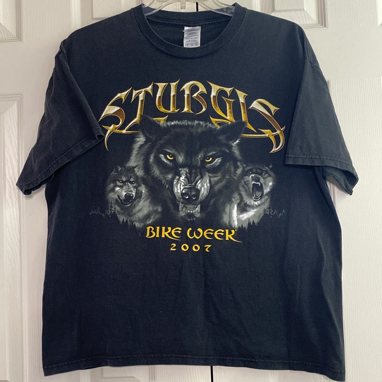 Vintage Sturgis shirt Mens XL Wolf pack graphic Bike Week 2007 Y2K short sleeve