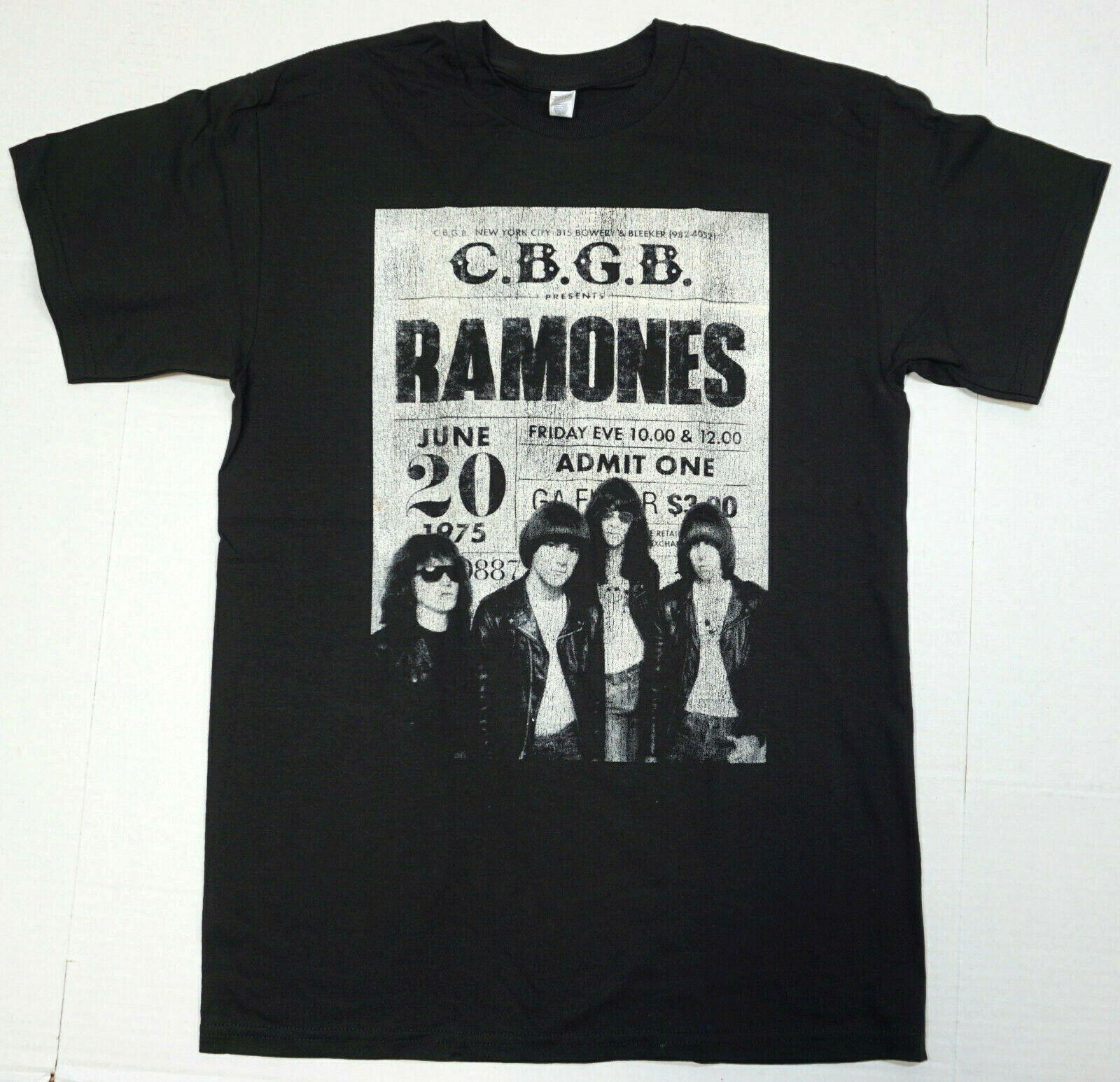 RAMONES T-shirt Distressed Punk Rock Tee Men's Black 100% Cotton New gallery