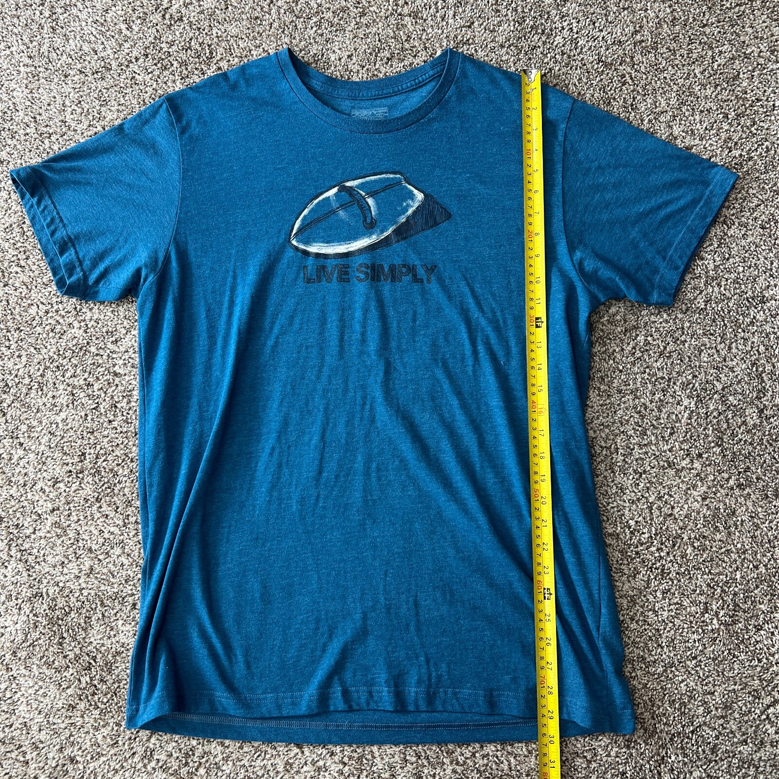 Patagonia Live Simply Blue T-Shirt Slim Fit Men's Size XL Blue Hike Outdoor gallery