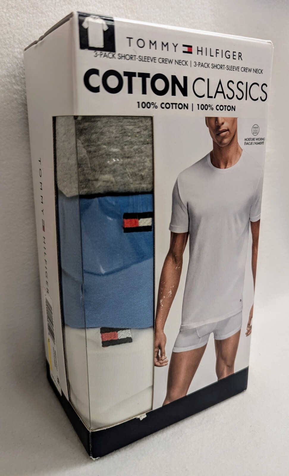 Tommy Hilfiger Men's Classic Crew Neck Tee T-Shirts 3-Pack MED Blue Gray White M gallery