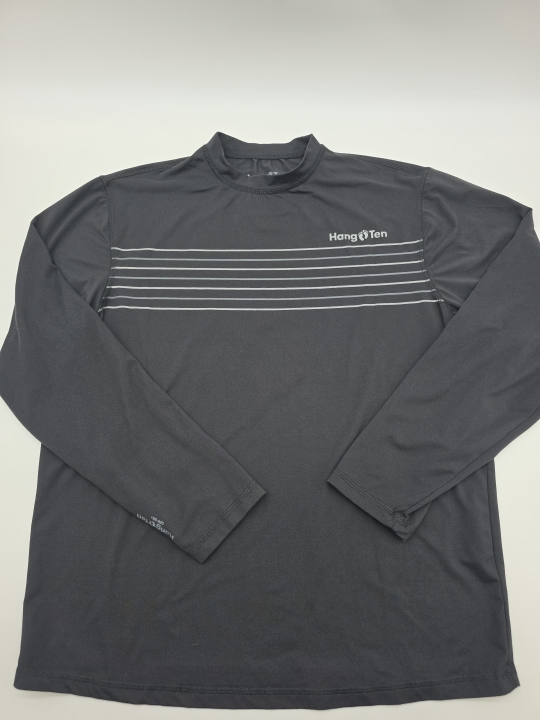 Hang Ten Longsleeve UPF50+ Shirt Men Small Black Spell-out.#39850 gallery