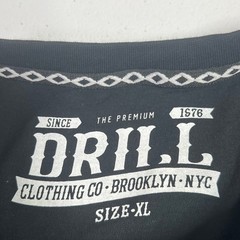 DRILL Mens Mesh Overlay Graphic Tee Skull New York City Motorcycle 1976 Biker XL