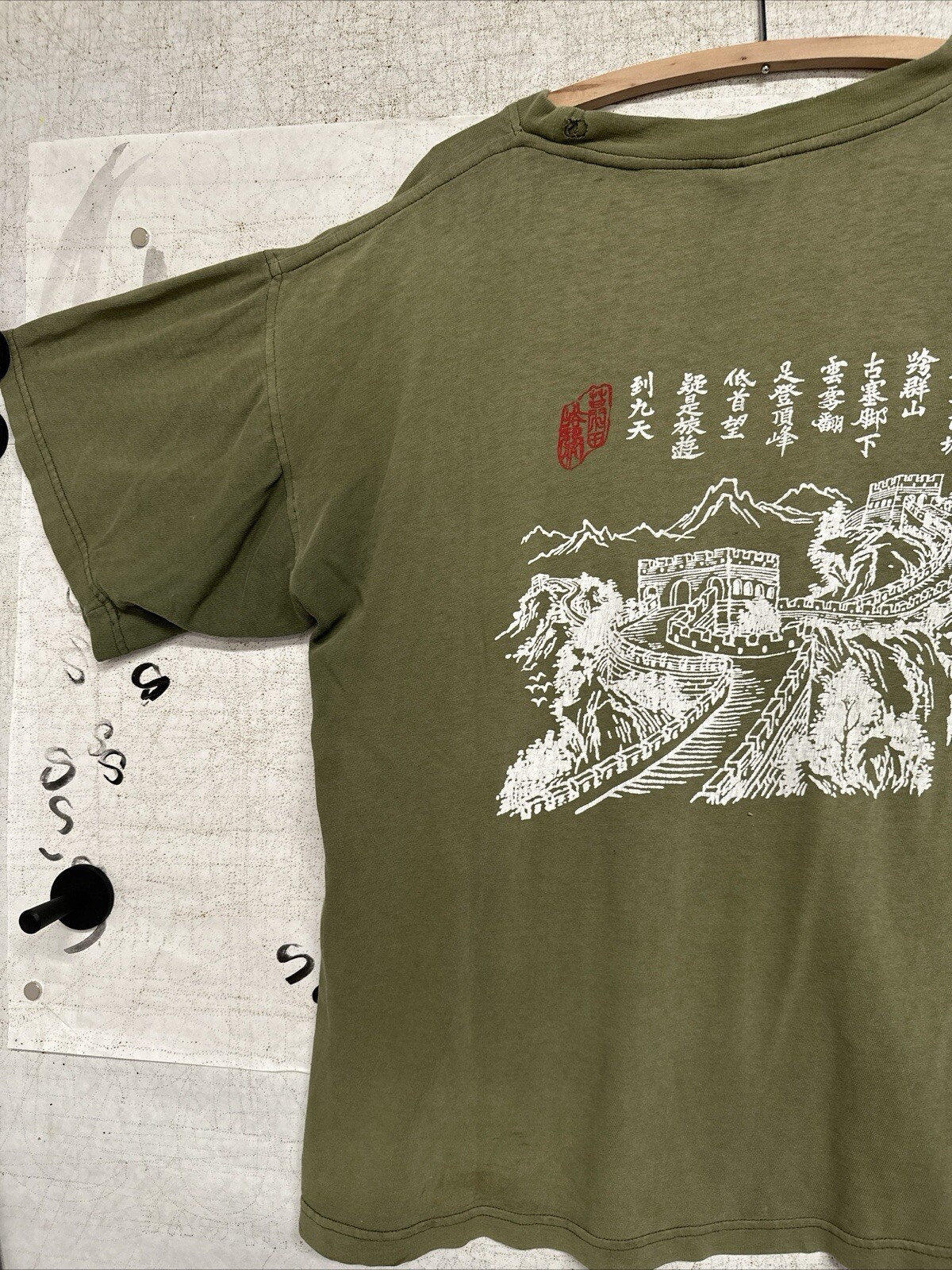 Vintage Hang Ten T Shirt 90s I Climbed The Great Wall of China Double Print XL gallery