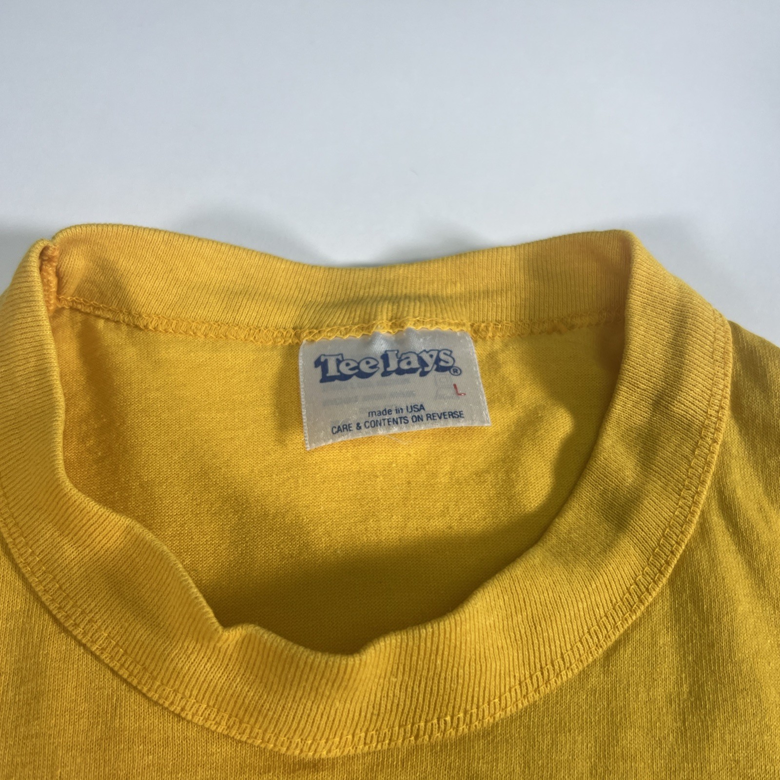 Vtg Thin Down East Country Wines T-shirt, Yellow L 1980s By TeeJays gallery