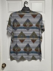 SUN + STONE Geometric Pattern Short Sleeve Tshirt, Men XL