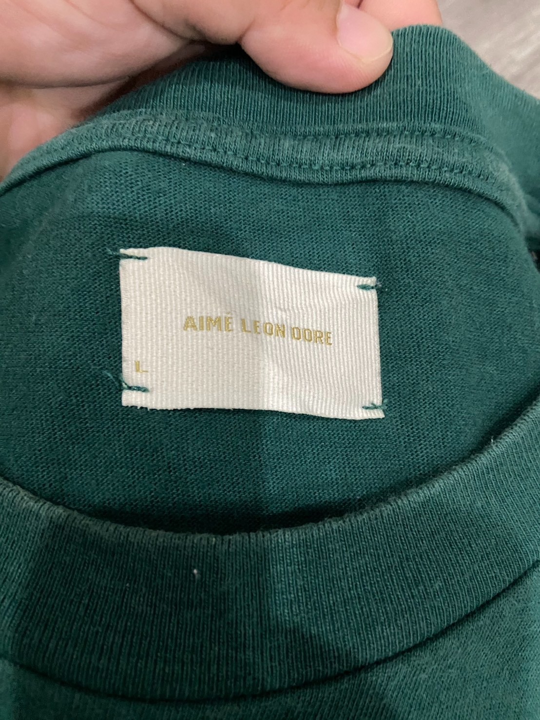 RARE AIME LEON DORE UNISPHERE PINE GREEN T-SHIRT SZ L Shirt gallery