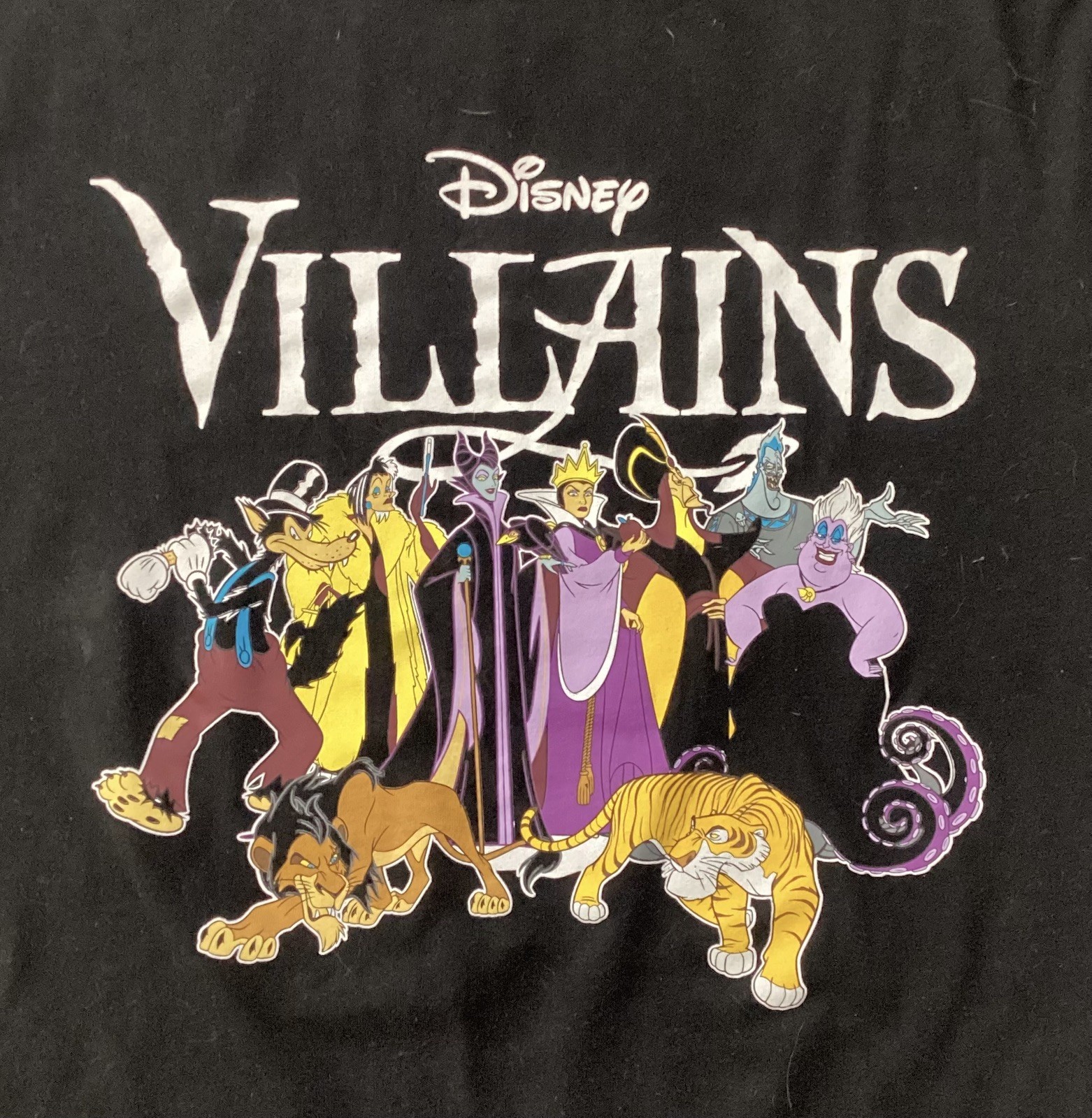 Disney Unisex Large Black T shirt Villains Mickey Maleficent Cruella Graphic Tee gallery