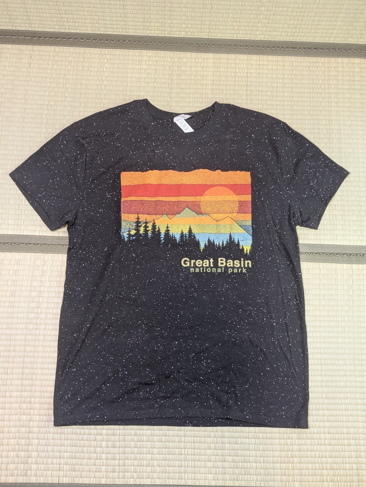 Great Basin National Park Nevada T-Shirt Size L Stars Speckled Black