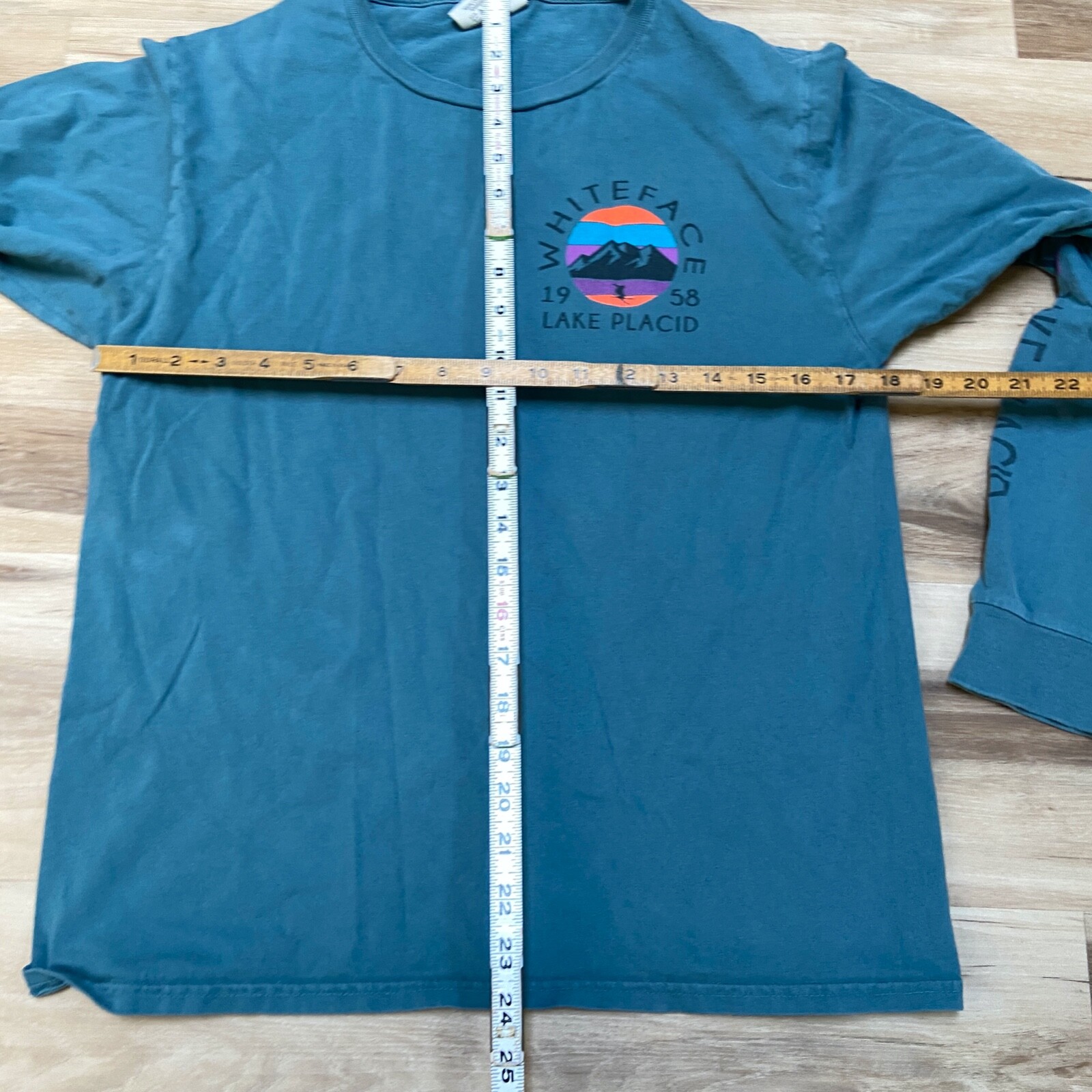 Whiteface Lake Placid Shirt Mens Small Blue 84 Long Sleeve Crewneck Tee Skiing gallery
