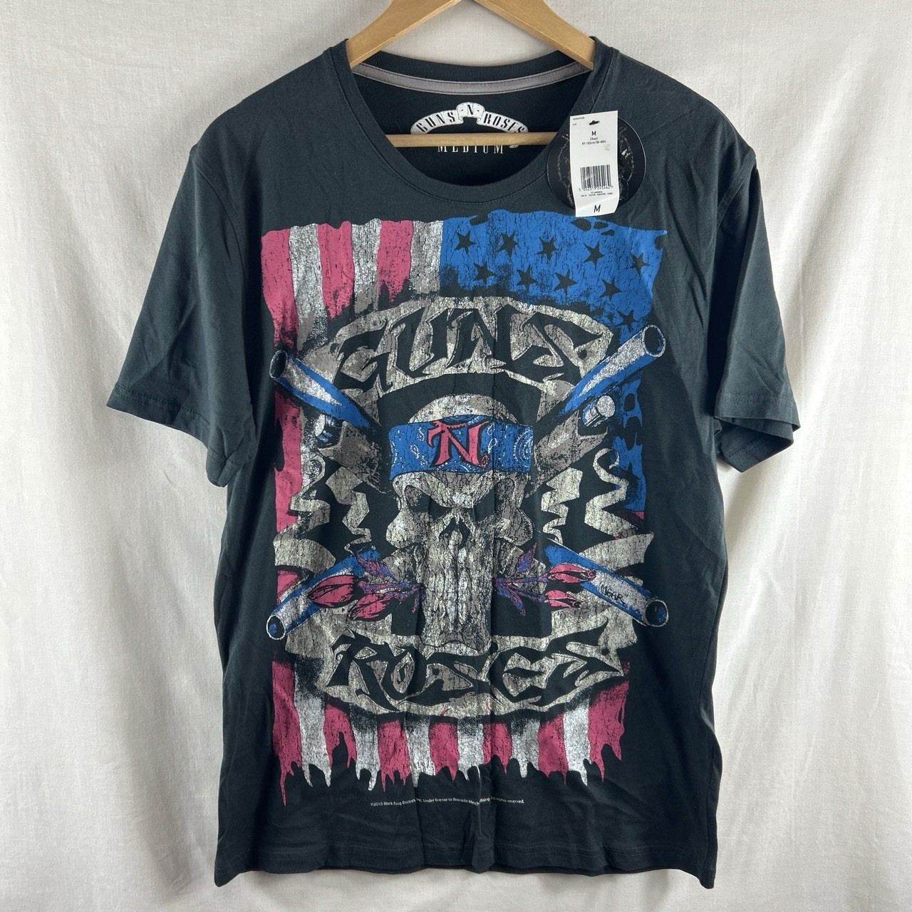 Guns N Roses Flag Mens T Shirt M Medium Washed Black Brand New With Tags 2010 gallery