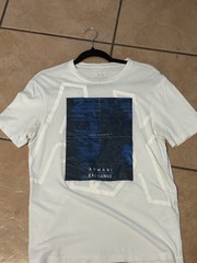 Armani Exchange Men’s White Crew Neck Graphic Logo Short Sleeve T-Shirt Size S