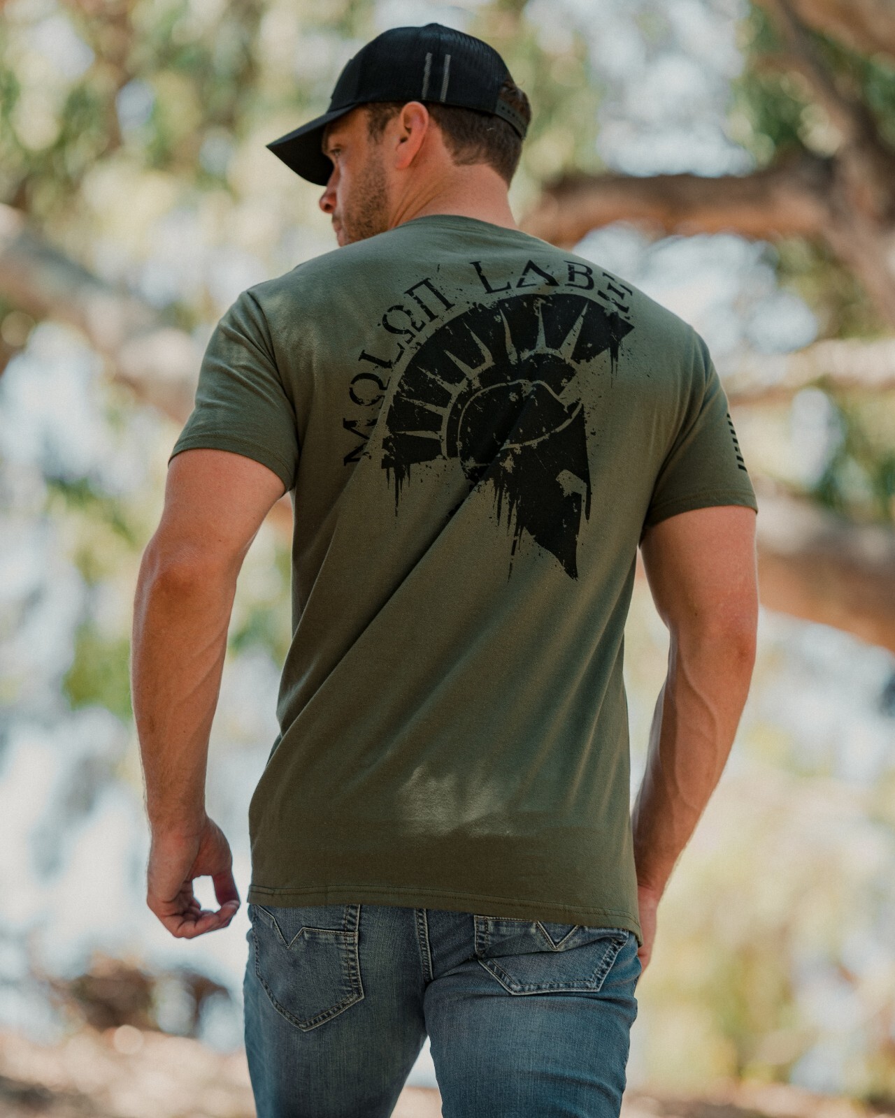 Howitzer Style Men's T-Shirt MOLON LABE Military Green Grunt S M L XL 2XL 3XL gallery