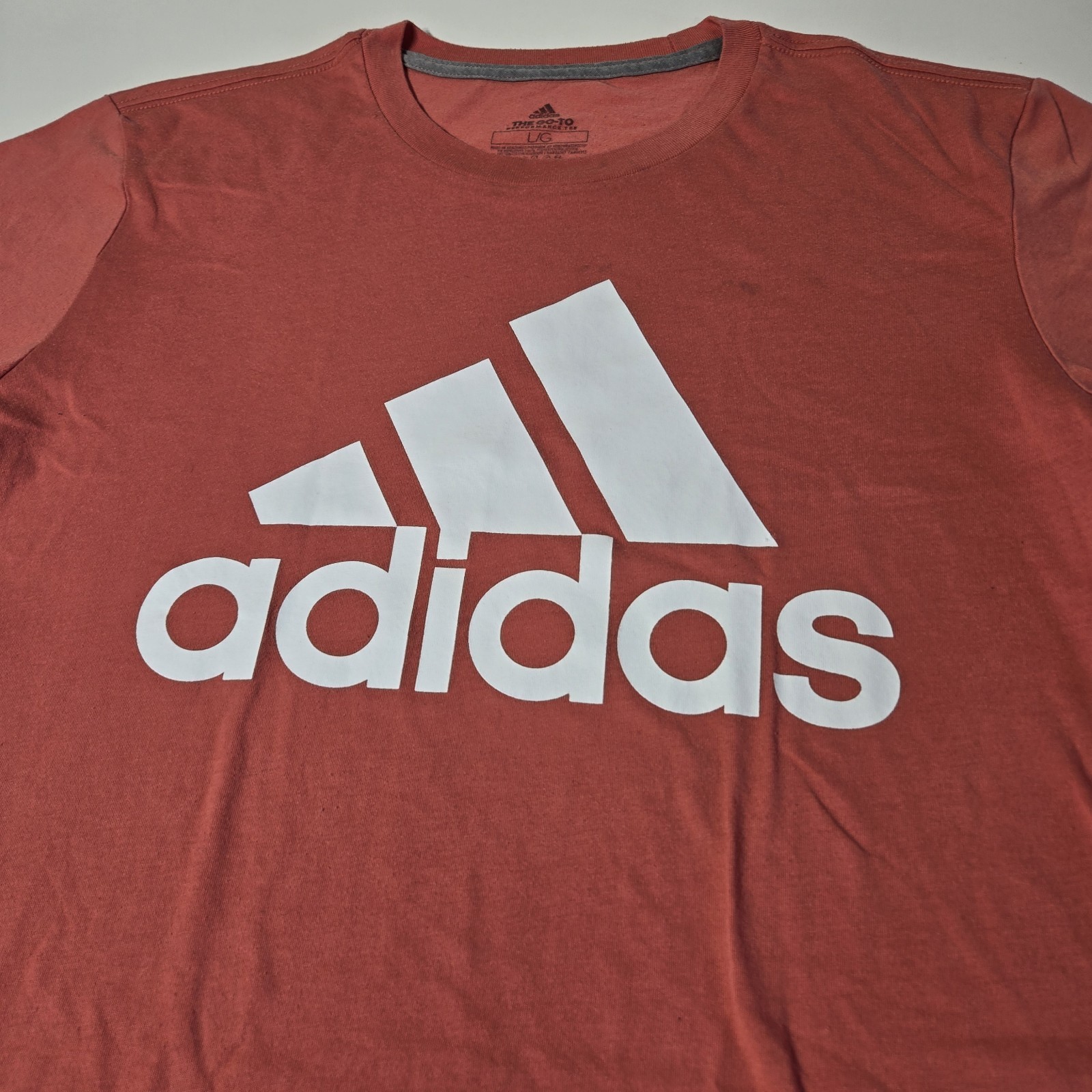Adidas Shirt Mens Large Orange Short Sleeve Go To Performance Tee Active gallery
