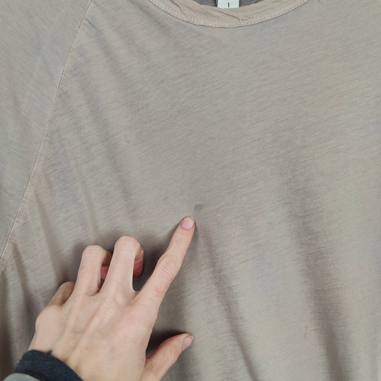 James Perse Layered T-Shirt Mens 1 Small Taupe Tan Long Sleeve Crew Neck Cotton gallery
