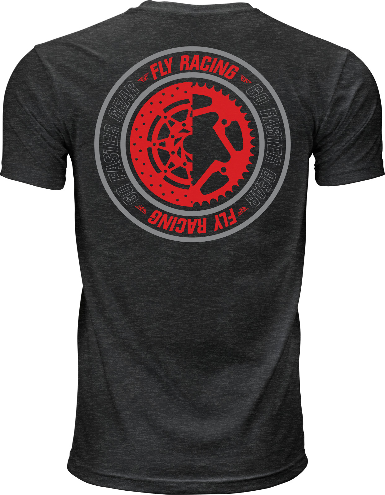 Fly Racing Fly Sprocket Tee, Size Small, Charcoal/Red/Gray