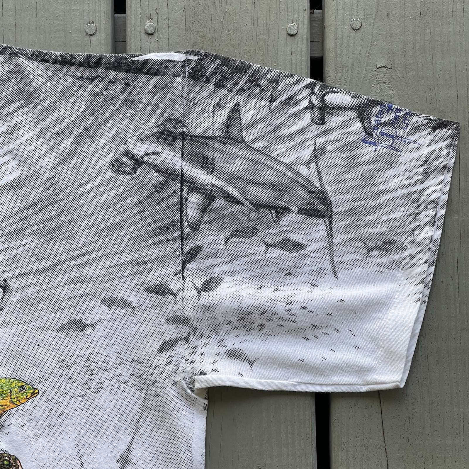 Vintage 90’s Scuba Diver Shipwreck Sharks Turtles Fish Sea Life AOP T-Shirt XL gallery