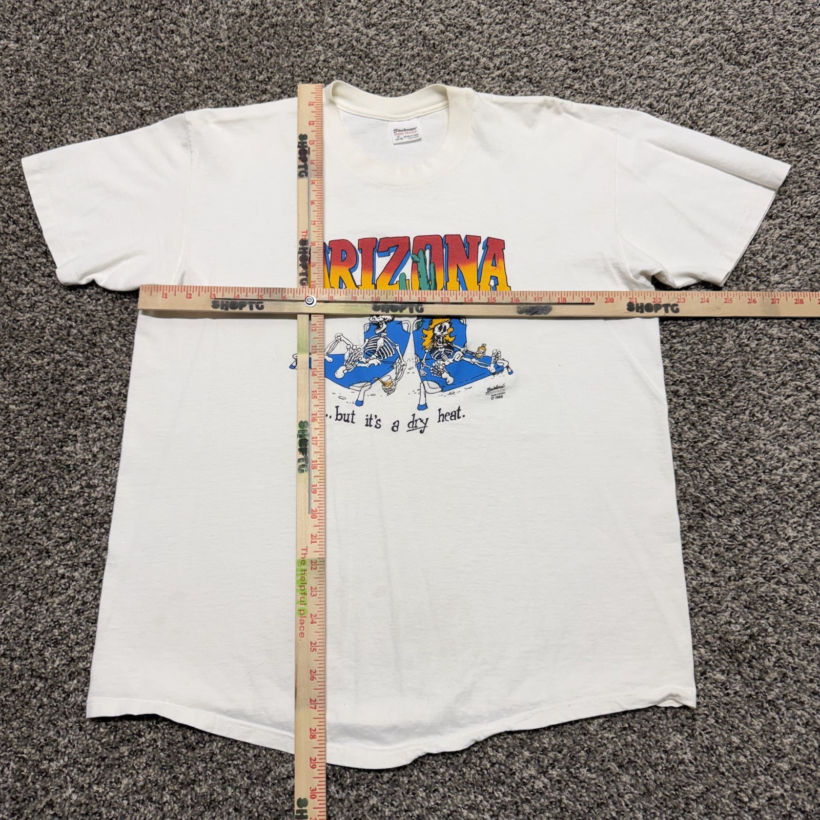 Vintage Arizona T-shirt Size XL White Stedman 90s Dry Heat - Distressed gallery