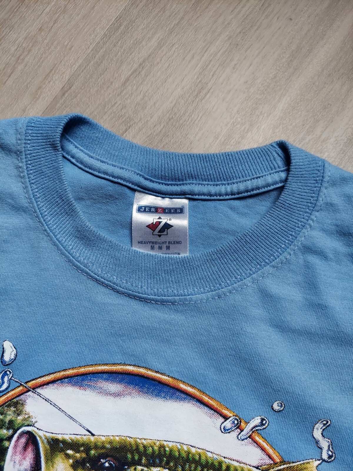 Vintage Y2K Bass Fishing T-Shirt Mens Size M Blue Outdoor Fisherman Graphic gallery