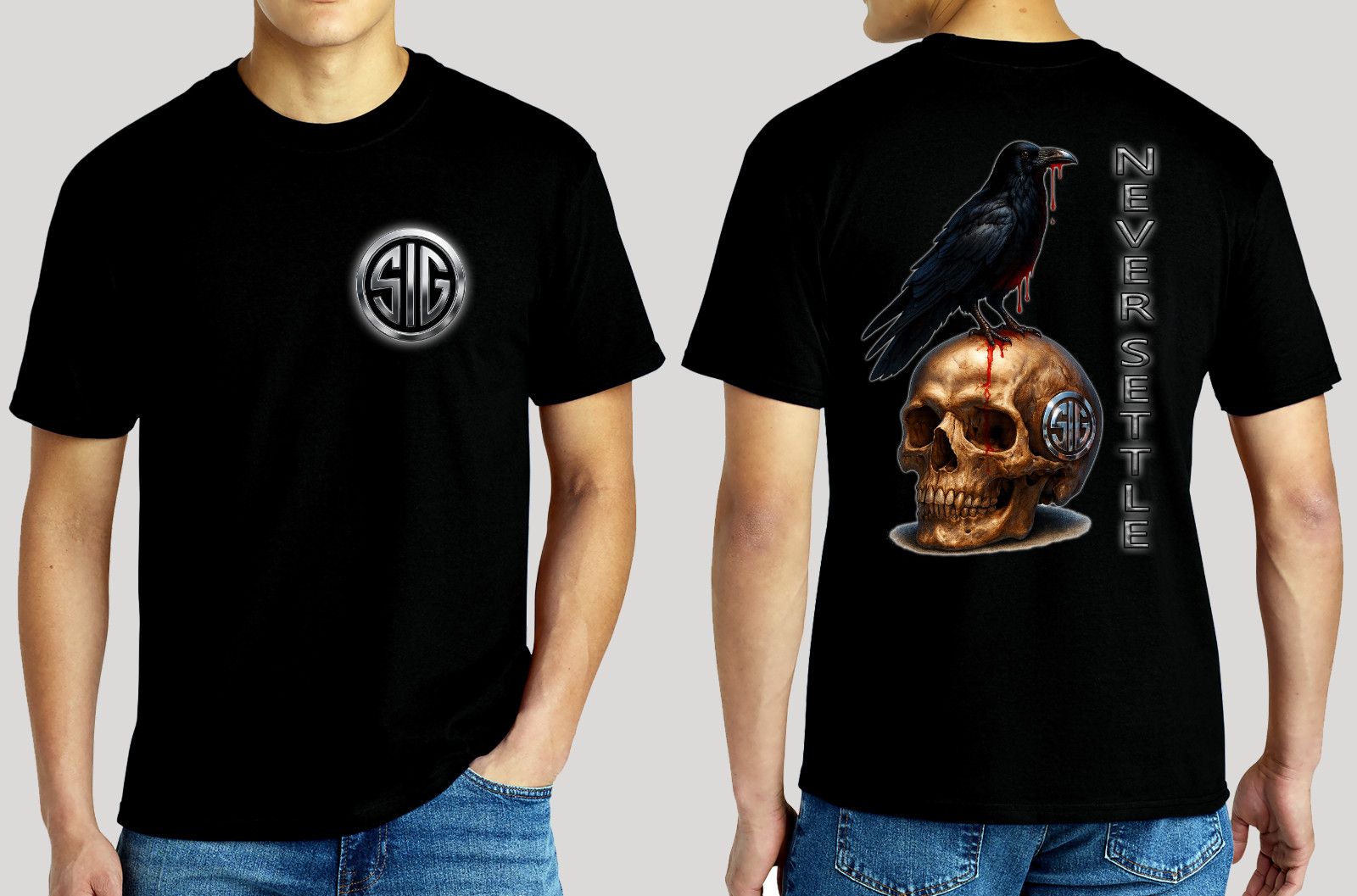 Sig Sauer Crow / Skull Gildan 6.1 oz. Heavyweight S M L XL 2XL 3XL 4XL 5XL gallery